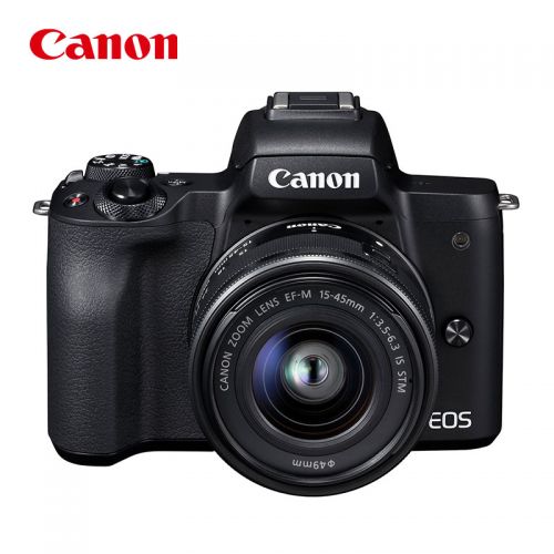 佳能（Canon）EOS M50 Mark II M50二代 微單數(shù)碼相機(jī) 黑色15-45標(biāo)準(zhǔn)變焦鏡頭套裝（約2410萬(wàn)像素/眼部追焦）