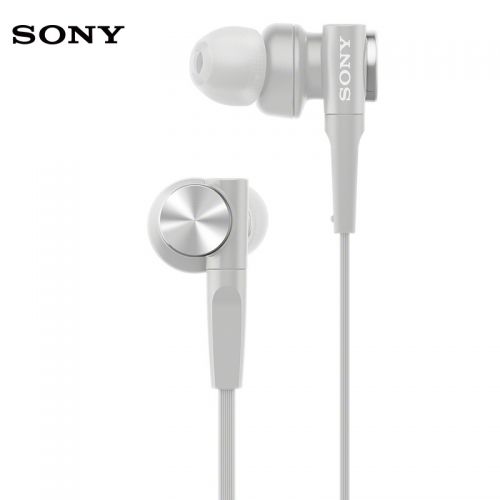 索尼（SONY） MDR-XB55AP/XB75AP耳機(jī)入耳式有線控帶麥重低音立體聲手機(jī)通話音樂(lè) MDR-XB55AP淺灰白