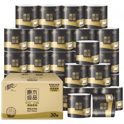 清風(fēng)卷紙 黑金厚韌4層110克*30卷衛(wèi)生紙 卷筒紙（整箱銷售）