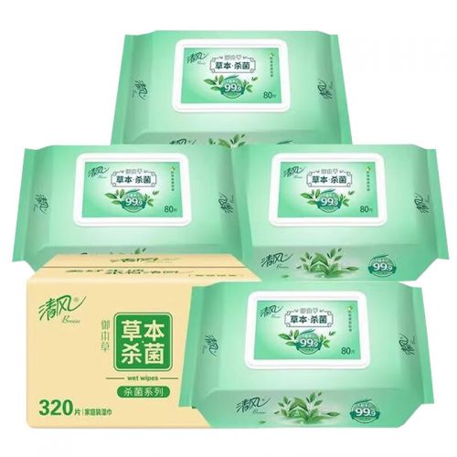 清風 濕巾 御本草 去菌濕巾 80片4包（整箱）母嬰可用 手口濕巾