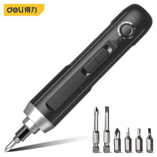 得力（deli）電動(dòng)螺絲刀起子機(jī)鋰電充電式螺絲批工具套裝 【紙盒裝】（6原裝批頭+21贈(zèng)品批頭）電動(dòng)螺絲批